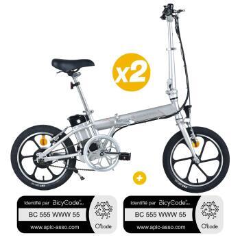 Pack  Vélo à assistance électrique pliant 16'' Key Largo + Marquage BicyCode