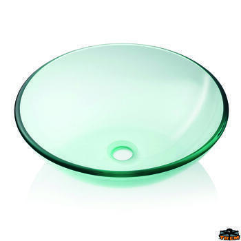 Vasque semi-sphérique en verre transparent