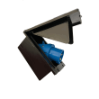 Socle mâle encastrable à fiche orientable : Socle encastrable CEE17 Noir HABA