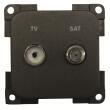 Prise télévision + Satellite : marron 