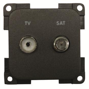 Prise télévision + Satellite : marron