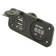 Socle 2 prises USB + voltmètre : Encastrable HABA