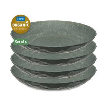 Lot de 4 assiettes creuses CLUB : Coloris gris