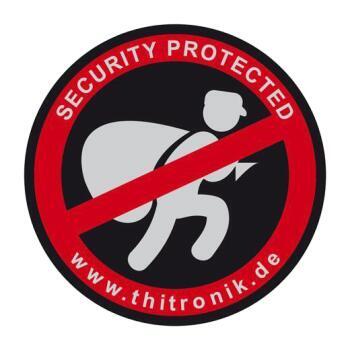 Autocollant d’avertissement « security protected »(lot de 3 pièces)