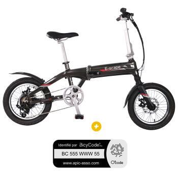 Pack  Vélo à assistance électrique pliant 16 Pouces Key West + Marquage BicyCode