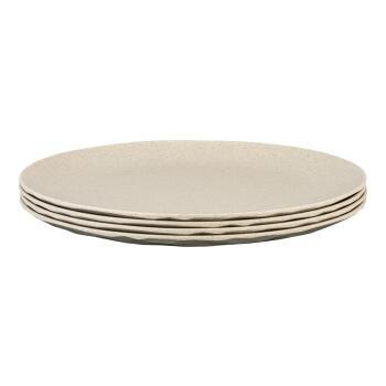 Lot de 4 assiettes plates Club : Beige