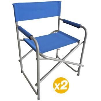 2 Fauteuils director en acier