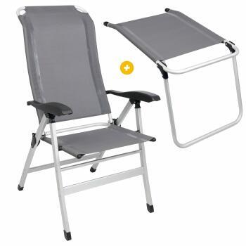 Fauteuil aluminium Confort Maxi Gris anthracite + Repose-jambes Gris Anthracite