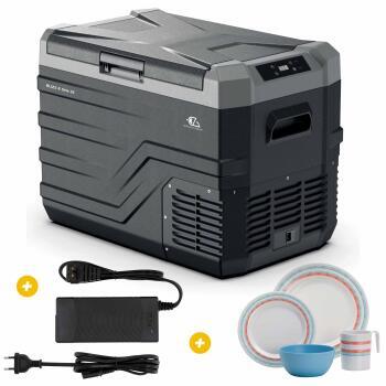 Glacière à compression Blizz-E One 27 Litres noire/ Grise + Adaptateur + Pack vaisselle