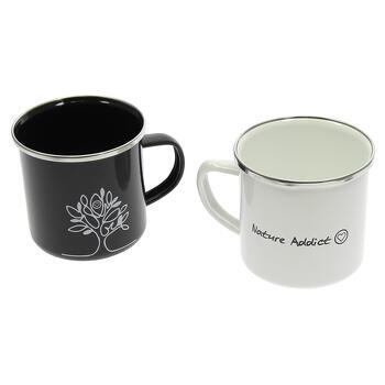 Set de 2 mugs en acier émaillé