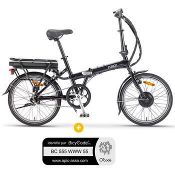 Pack VAE PF1 + étiquette : Pack VAE pliant PF1 Noir 10.4Ah + Marquage BicyCode