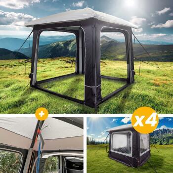 Abri gonflable Lodge Air + 3 Murs pour abri Lodge Air + Barres de renfort