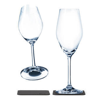 Lot de 2 verres à champagne en cristal aimantés