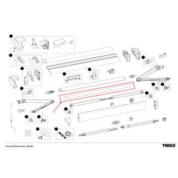 Tube rouleau supérieur aluminium 6300 4,00M