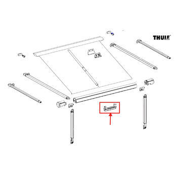 Blocage du bras de tension et des pieds de store - Store Thule 1200