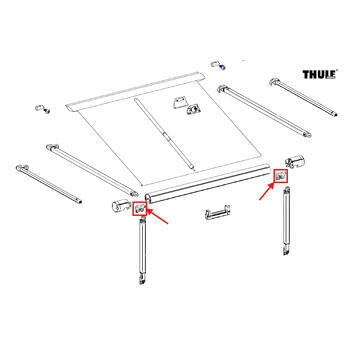 Support de pied de store et de barre de tension gauche et droit