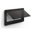 Baie double vitrage acrylique S10 à projection : 900 x 550 avec encadrement noir Dometic