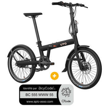 Pack Vélo musculaire PRO20 NE : Coloris noir mat + Marquage Bicycode
