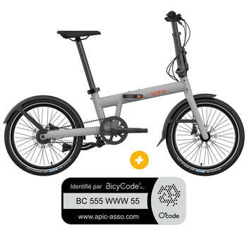 Pack Vélo musculaire PRO20 NE : Coloris gris satin + Marquage Bicycode