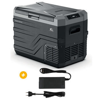 Glacière à compression Blizz-E One 35 litres noire / grise +  Adaptateur 220V/12V - prise UE