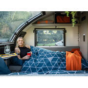 Couchage grand confort : Geo Navy 77 x 190 x 4 cm