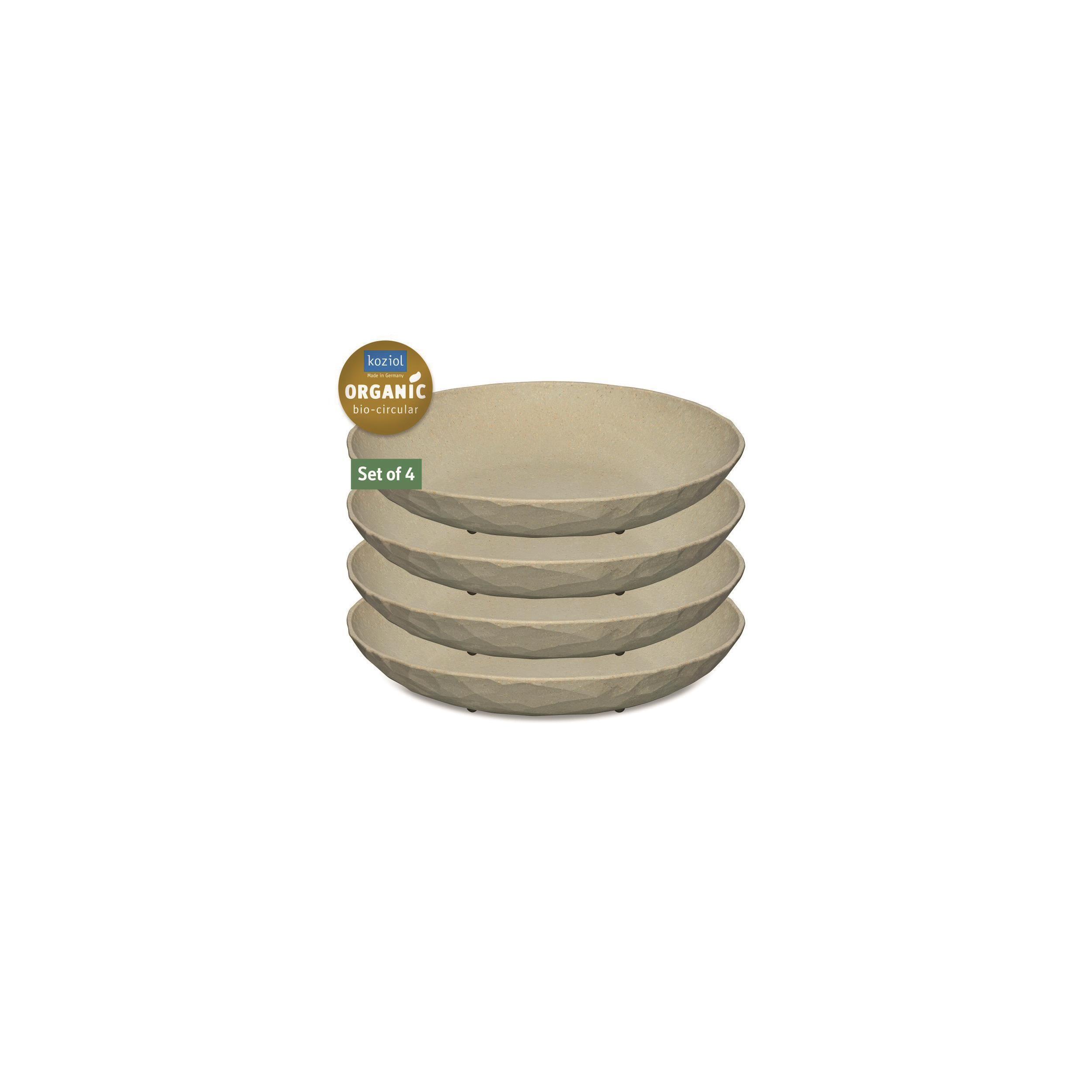 Lot de 4 assiettes creuses CLUB : Coloris beige