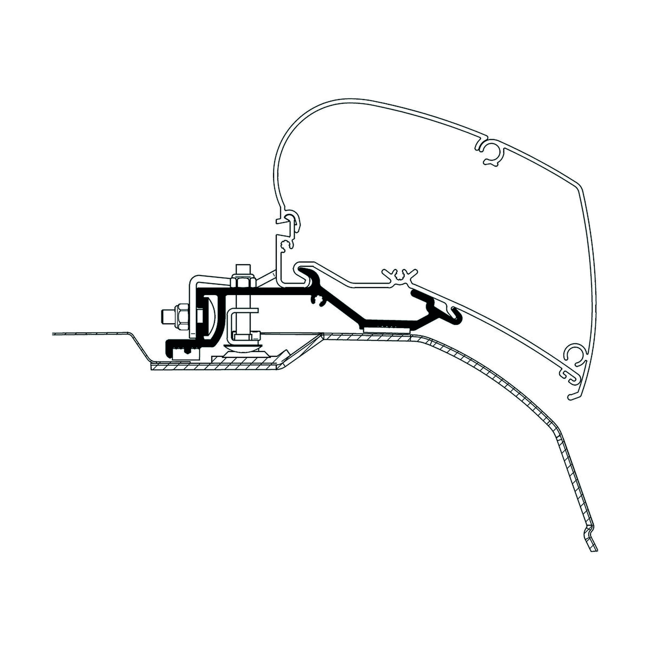 Adaptateur de stores Boxer/Jumper/Ducato depuis 07 : 3,25 m