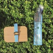 Couverts nomades en inox : Pochette bleue