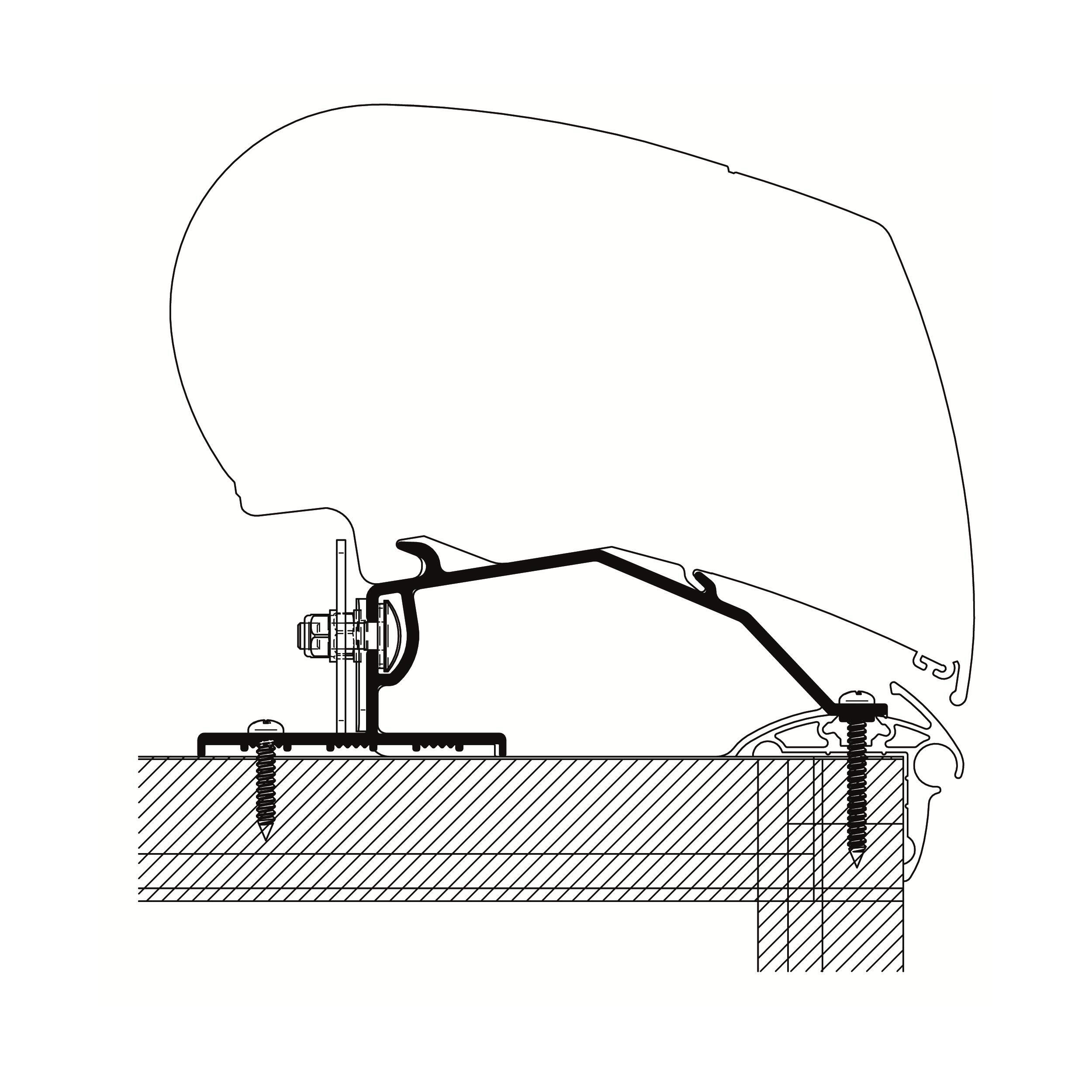 Adaptateur montage toit universel caravane : 3 x 1 m