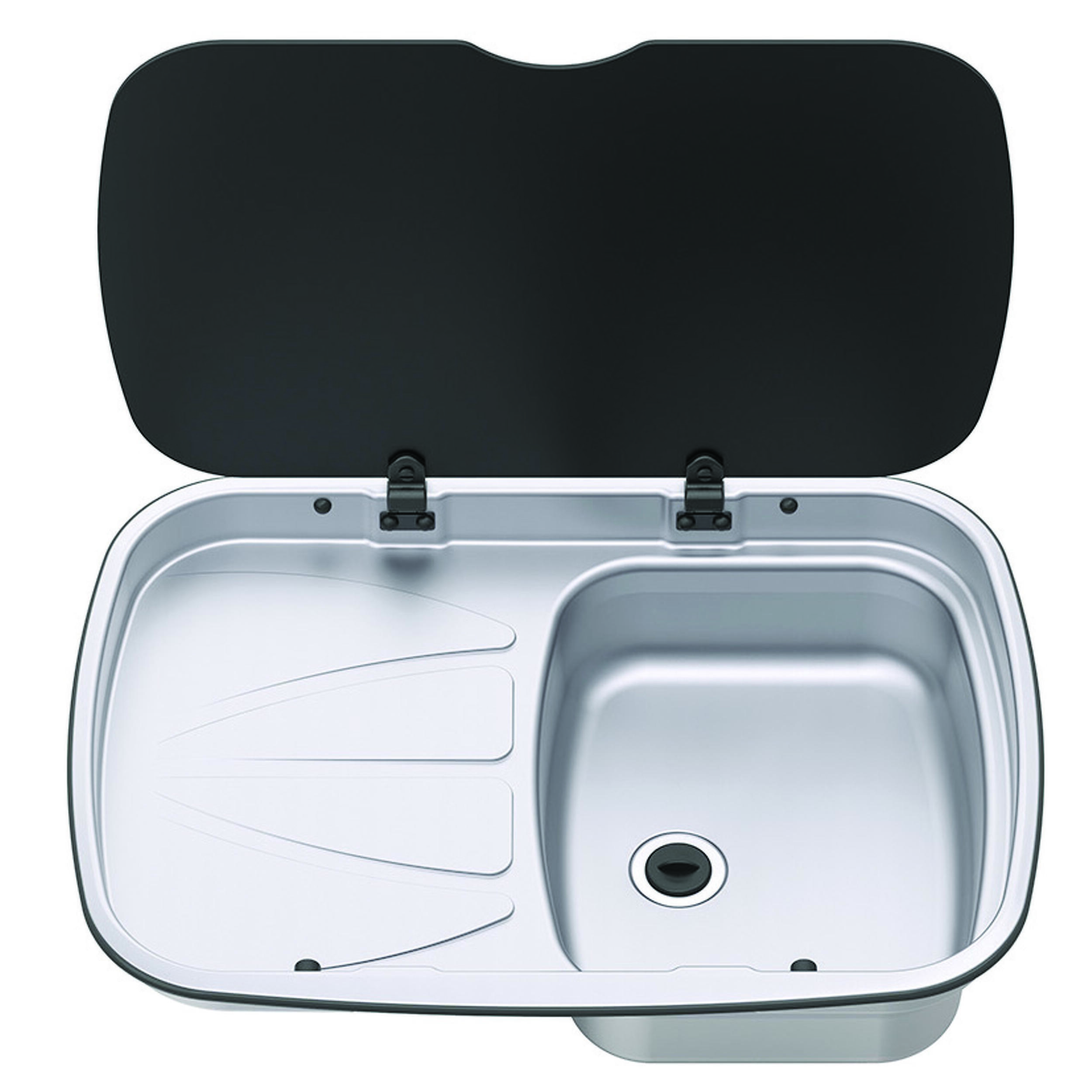 Evier couvercle Argent Sink : Version gauche