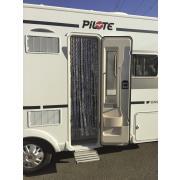 Rideaux de porte chenille : Tricolore Marron / Blanc / Gris 56 x 185 cm