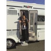 Rideaux de porte chenille : Tricolore Marron / Blanc / Gris 56 x 185 cm