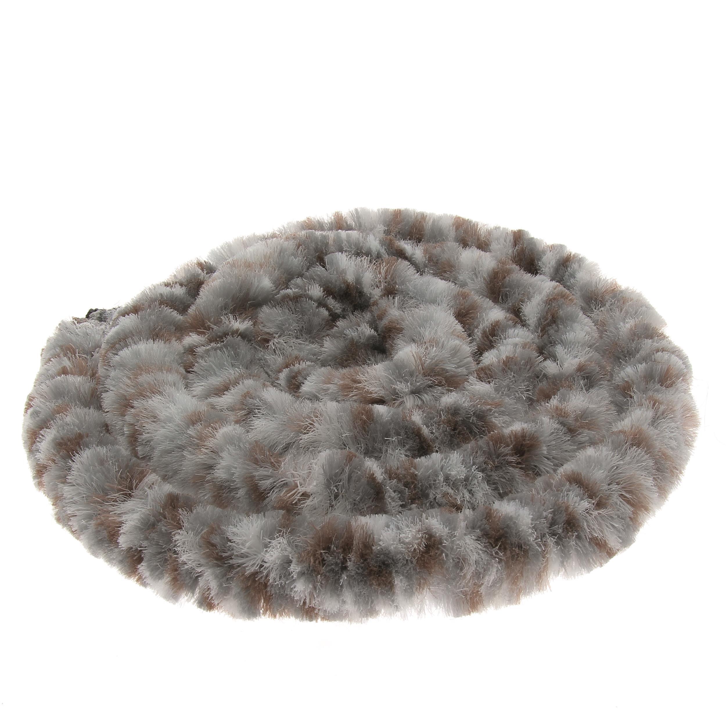 Rideaux de porte chenille : Tricolore Marron / Blanc / Gris 56 x 185 cm
