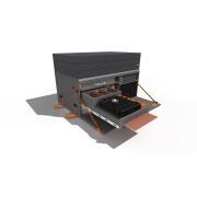 Malle arrière amovible avec couchage BeBox : Modèle 010 uni gris avec tiroir réfrigérant