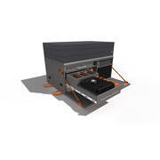 Malle arrière amovible avec couchage BeBox : Modèle 010 uni gris avec tiroir réfrigérant