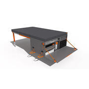 Malle arrière amovible avec couchage BeBox : Modèle 010 uni gris avec tiroir réfrigérant