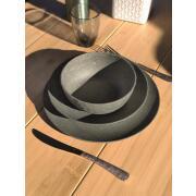 Lot de 4 assiettes plates CLUB : Coloris gris