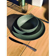 Lot de 4 assiettes plates CLUB : Coloris gris