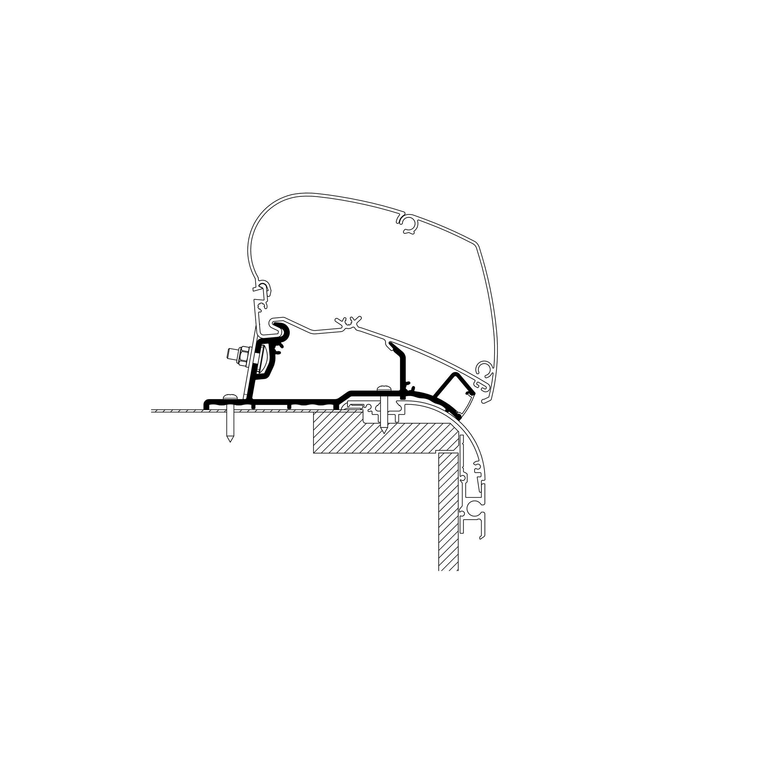 Adaptateur montage toit universel caravane