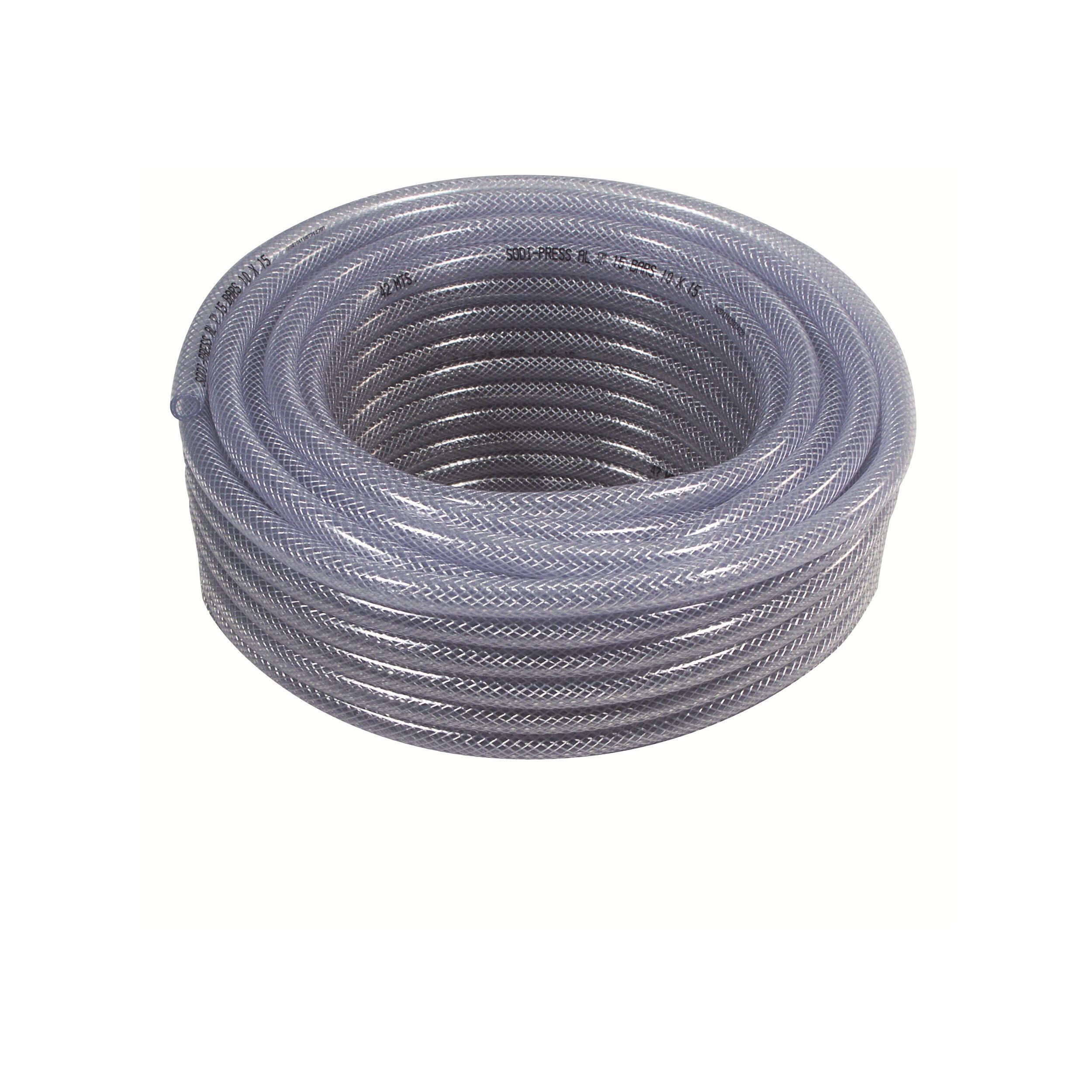 Tuyau souple PVC armé : diam. intérieur 25 mm / au ML transparent