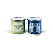 Lot de 2 Mugs émaillés Combi : Legendary Beige et Bleu