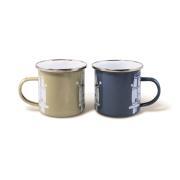 Lot de 2 Mugs émaillés Combi : Legendary Beige et Bleu