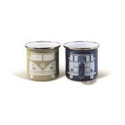 Lot de 2 Mugs émaillés Combi : Legendary Beige et Bleu