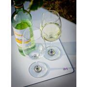 Lot de 2 verres à vin en cristal aimantés