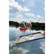 Lot de 2 verres à vin en cristal aimantés