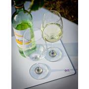 Lot de 2 verres à vin en cristal aimantés