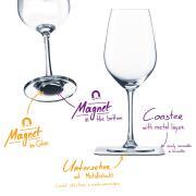 Lot de 2 verres à vin en cristal aimantés