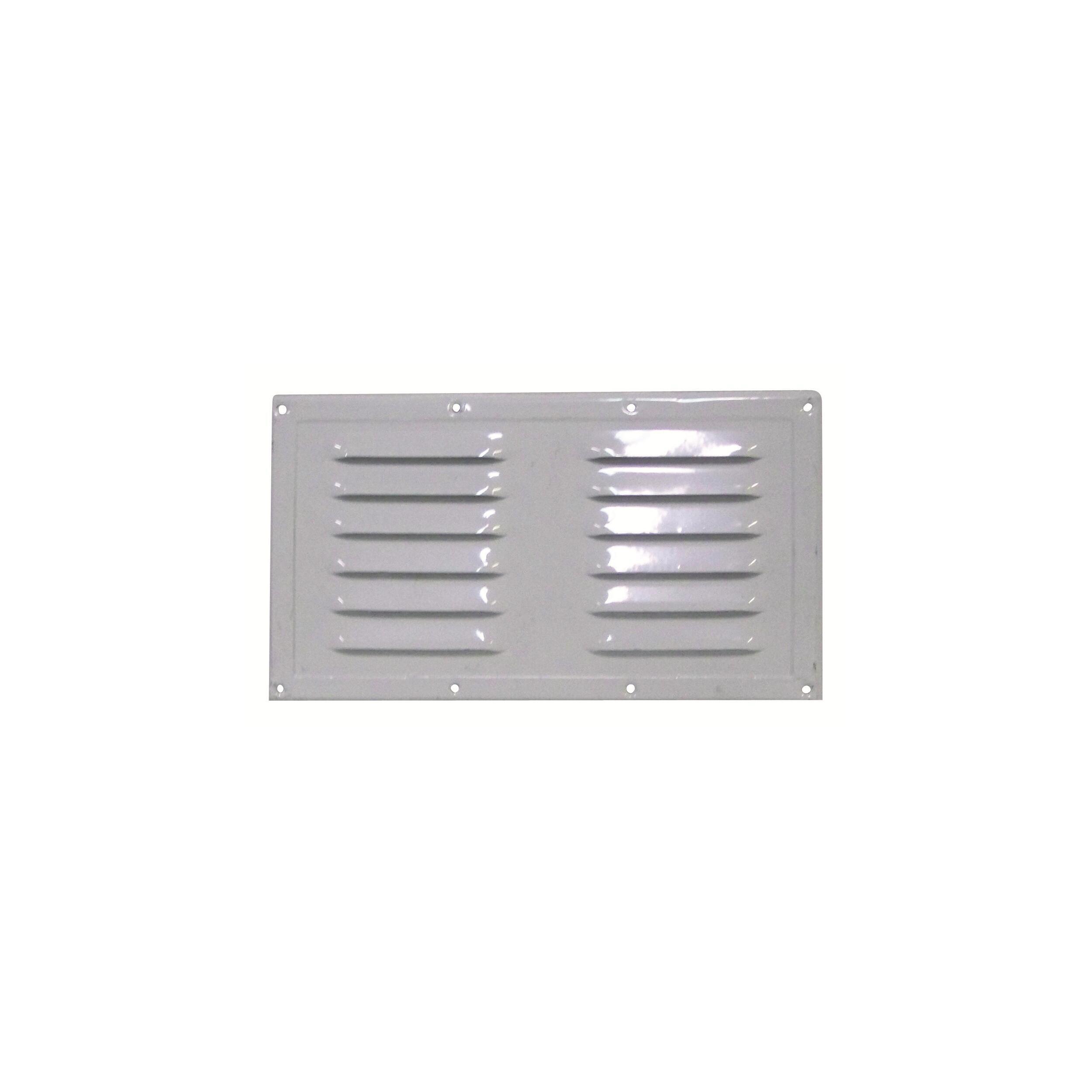 Grille d'aération en aluminium laqué blanc : 230 x 130 mm