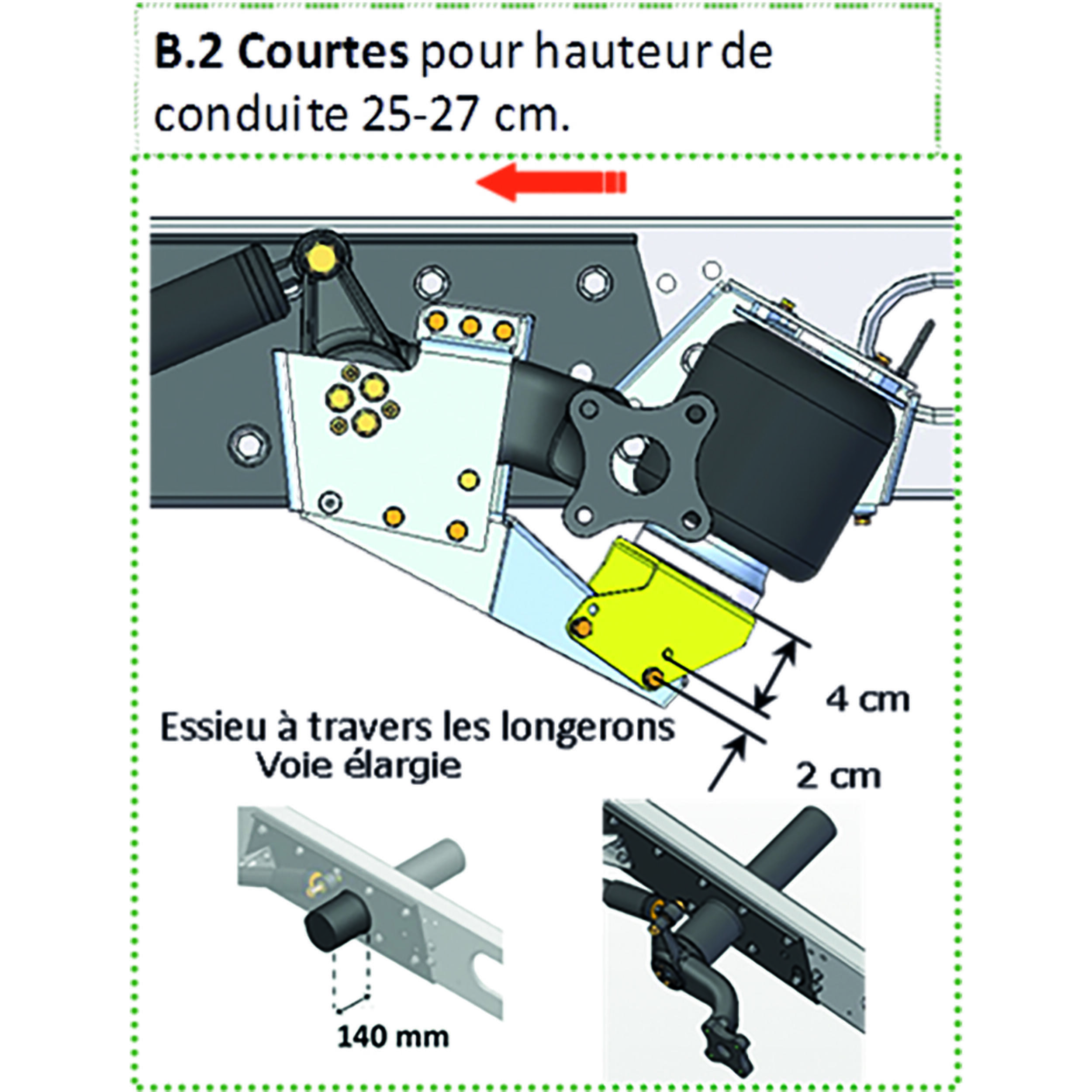 Entretoises métalliques pour suspension châssis X250 : Pour référence 030305 Courtes
