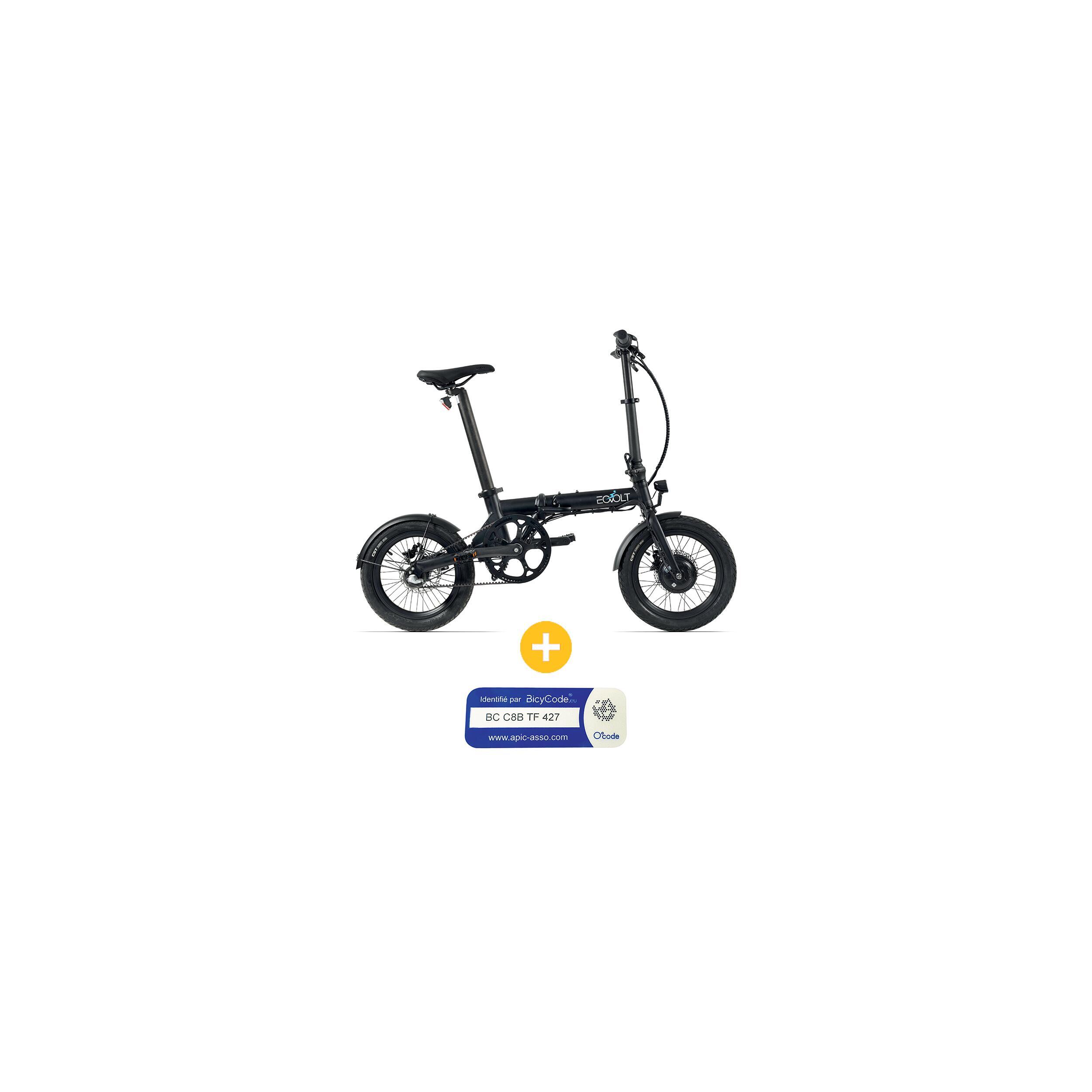 Pack Vélo à assistance électrique pliant City X noir + Marquage BicyCode